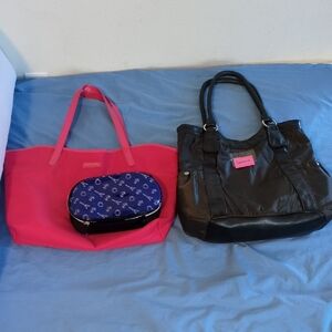 Lancome 2 Totes With Royal Blue Makeup Bag One Price For 3 Lancome Bags